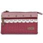 Preview: Handtasche Patchwork Kosmetiktasche Punkte Blume altrosa